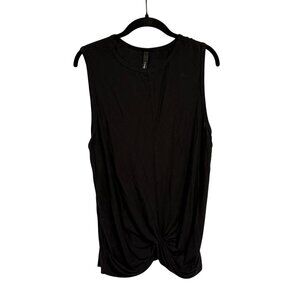 Carbon38 Black Sleeveless Twist Front Top Size XL